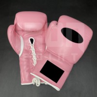 Guantes de Boxeo Personalizables Color Rosa Bebé, de Primera Calidad, con Agarre Ergonómico, Cuero Vacuno, Acolchado Grueso de 4 Capas, Transpirables y de Secado Rápido