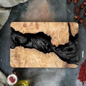Artisan Resin Rectangle Serving Platter Board with Wood <b>Knife</b> Handle 1.3 cm Thick Dishwasher <b>Safe</b> & Non-Toxic - Product Image 3