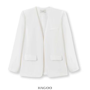 OEM ODM <b>Women's</b> Long Sleeve Collarless Blazer <b>Smart</b> Casual Workwear Suit <b>Jacket</b> - Product Image 2