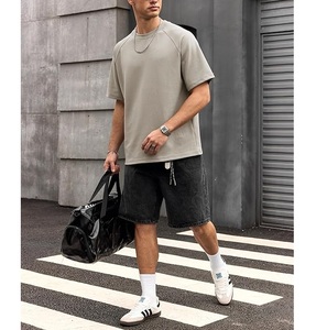 T-shirt décontracté à manches courtes pour homme, 100 % coton, col rond et épaules tombantes, couleur unie, coupe oversize, prix de gros, provenance du Bangladesh - Product Image 5