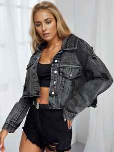 Chaqueta Vaquera de Mezclilla para Mujer, Estilo Vintage, Elegante, con Bolsillos Azules, Manga Larga, Otoño Invierno 2025 - Product Image 5