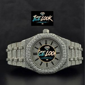 Reloj Mecánico de Lujo con Incrustaciones de Diamantes, Esfera Plateada Analógica, Correa de 20 mm, Grosor de 10 mm, Unisex, Estilo Urbano, Regalo - Product Image 1