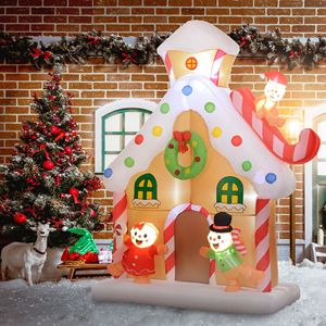 Casa di Pan di Zenzero Gonfiabile Gigante da 7 Piedi con Luci LED per Decorazioni Natalizie da Interno ed Esterno - Product Image 2