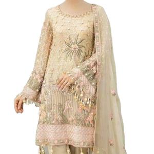 Vestido Casual de Verano para Mujer, Estilo Palazzo Kurta Dupatta Pakistaní, Salwar Kameez, de Algodón - Product Image 1