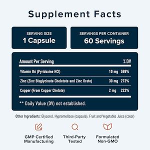 Capsules de zinc complexe à marque privée 30 mg de zinc + 2 mg de cuivre chélaté, complément alimentaire pour soutenir l'immunité, 60 unités - Product Image 6