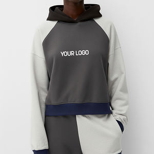 Sudadera con Capucha de Mujer Personalizada al por Mayor, con Bloques de Color, Manga Larga, Tejido de Algodón, Estilo Casual para Otoño, Diseño con Logotipo Frontal - Product Image 4