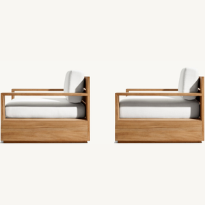 เก้าอี้โซฟาไม้สักพร้อมโฟมนุ่มและทนทาน เหมาะสำหรับใช้ภายในอาคารในห้องนั่งเล่นที่สะดวกสบาย - Product Image 4