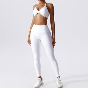 Conjuntos de Ropa Deportiva para Mujer con Logotipo Personalizado, Dos Piezas, Top con Cierre y Leggings de Cintura Alta, Manga Larga - Product Image 4