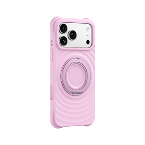 Newest Korean Style Wave Pattern Liquid Silicone Shockproof Mobile Phone Cases for 14 15 16 17 Pro Max Magnetic Bracket - Product Image 3