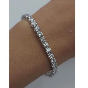 Pulsera de tenis de plata de ley 925 de calidad premium, chapada en oro rosa, con diamantes, cierre seguro, joyería brillante de alta calidad para - Product Image 5