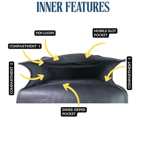 Sac à main pour ordinateur portable en cuir véritable noir vintage pour homme, élégant, décontracté, pour le bureau, messager, portable, durable, léger - Product Image 3