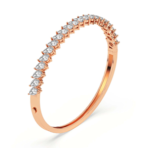 กำไลข้อมือทองคำแท้ 14k/18k ดีไซน์หรูหรา รูปทรงหยดน้ำ ประดับเพชรแล็บ สามารถเปิดได้  เครื่องประดับแฟชั่นสวยหรูสำหรับผู้หญิง - Product Image 6