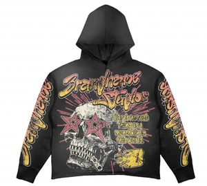 Hoodie unisexe de luxe de qualité supérieure, coupe ample, en coton personnalisé, délavé à l'acide, ourlet brut déchiré, imprimé DTG, en molleton bouclette, pour l'hiver - Product Image 6