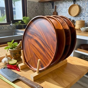 Vajilla de madera de acacia: Cuencos y platos de madera de acacia - Product Image 6