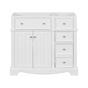Mobile bagno autoportante da 36 pollici con struttura in legno massello, 3 cassetti, senza lavabo, regolabile - Product Image 2