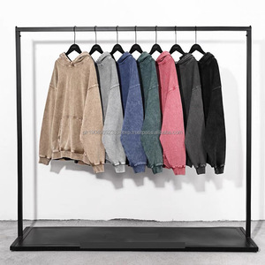 Wholesale Stone <b>Vintage</b> Washed Hoodie <b>Tie</b> Dye 3d Print Acid Wash Hoodie Heavyweight Cotton French Terry Oversized Men's Hoodies - Product Image 4