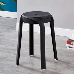 Tabouret en plastique durable empilable avec base antidérapante, design moderne et minimaliste pour l'ameublement de la maison - Product Image 6