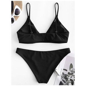 Bikini sexy para mujer, triángulo con tiras, traje de baño de dos piezas de cintura alta para verano, playa, conjunto de natación a la moda, nuevo diseño. - Product Image 3
