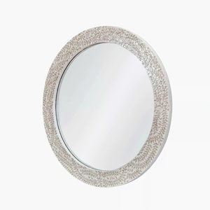 Stunning Mother Of Pearl <b>Wall</b> Mirror Round Mirror Frame <b>MOP</b> <b>Wall</b> Hanging Mirror Luxury Accent Perfect For Living Room Home Decor - Product Image 4
