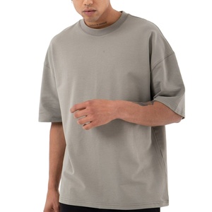 Camiseta básica con hombros caídos para hombre, ropa de calle informal de algodón 100% de alta calidad de color personalizado curvo de gran tamaño 2026 - Product Image 2