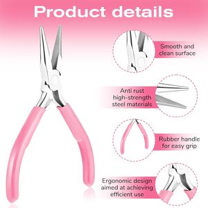 Professional Stainless Steel Jewelry <b>Pliers</b> <b>Set</b> 2 Pcs Flat Nose Chain Nose <b>Pliers</b> for Jewelry Making Wire Crafting Repair DIY - Product Image 2