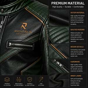 Winter Warm <b>Genuine</b> <b>Leather</b> <b>Jacket</b> <b>Men</b> Stand Eco-Friendly Quick Dry Comfortable Breathable Premium Quality Custom Made Front - Product Image 6