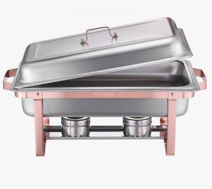 Juego de 2 Recipientes Rectangulares de Acero Inoxidable de 8 Cuartos de Galón para Buffet y Catering, al Mejor Precio - Product Image 2