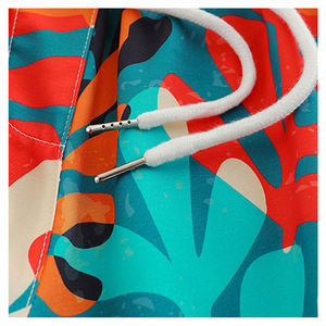 กางเกงขาสั้นตาข่ายแบบสบายๆ คุณภาพสูง แห้งเร็ว พิมพ์ลายดิจิทัล กันยับ เอวกลาง มีเชือกผูก เหมาะสำหรับชายหาดและว่ายน้ำ - Product Image 5