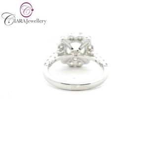 MEILLEUR MODÈLE ÉLÉGANT 18K AU750 CLASSIQUE HALO BLANC/JAUNE VÉRITABLE DIAMANT NATUREL UNIQUE BANDE FORME RONDE 2.00CT MONTAGE D'ANNEAU - Product Image 3