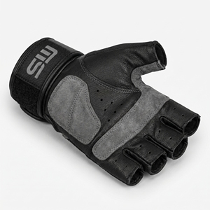 Half Finger Leather Gym Gloves with Adjustable <b>Wrist</b> <b>Strap</b> for Weight Lifting and Fitness Training Unisex - Product Image 2