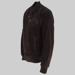 Made to measure Genuine Leather <b>Men's</b> Winter <b>suede</b> leather Bomber <b>Jacket</b> with Zipper Closure - Product Image 6