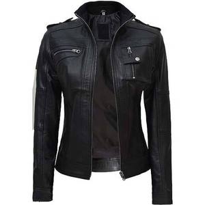 Genuine Sheep Skin <b>Leather</b> Women's Winter Casual Jackets High Quality Custom Design Breathable Waterproof Plain Dyed Embroidery - Product Image 3