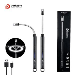 ไฟแช็คไฟฟ้าแบบโค้ง USB ชาร์จซ้ำได้ ตัวจุดบุหรี่แบบคอห่านโลหะยืดหยุ่น พร้อมไฟแสดงสถานะแบตเตอรี่ - Product Image 6