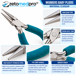 ชุดคีมทำเครื่องประดับเด็ก คีมโซ่ คีมกลม คีมแบน คีมงอ 5 นิ้ว สแตนเลส ด้ามจับ PVC สีเงิน ด้ามจับสีตามสั่ง ZETOMEDPRO - Product Image 3