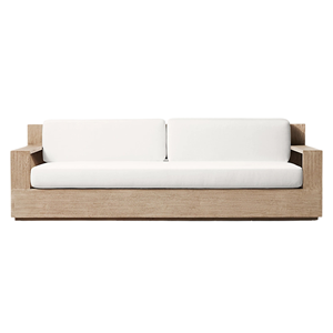 Sofá de Patio de Madera de Teca Sólida de Alta Gama, Sofá Moderno para Exteriores, Resistente a la Intemperie, Cómodo, Muebles para Jardín y Resort - Product Image 3