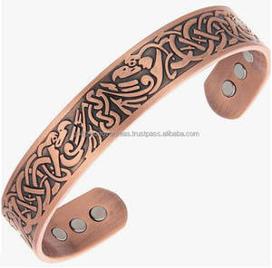 Pulsera de cobre sólido hecha a mano artesanal Brazalete de moda cristiana de calidad superior para soporte de bienestar natural - Product Image 5