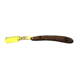 Navaja de barbero plegable de acero inoxidable de estilo antiguo vintage con mango de madera para afeitar y depilar - Product Image 6