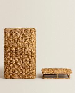 Natural Rattan <b>Storage</b> <b>Basket</b> Rectangle Eco-Friendly Rustic Style Sundries <b>Storage</b> Box With Lid - Product Image 1