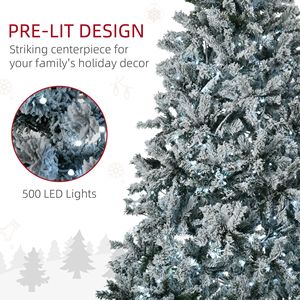 Albero di Natale Artificiale Preilluminato con 75 Luci LED Bianco Freddo, Rami Innevati, Apertura Automatica, Decorazioni Natalizie Verdi - Product Image 6