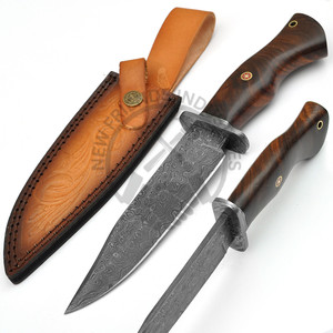 Nueva Edición Cuchillo de Caza de Hoja Fija de Acero de Damasco con Mango de Madera de Nogal, el Mejor Cuchillo de Colección con Filo Afilado para Acampada al Aire Libre - Product Image 2