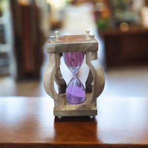 Handmade Eco-Friendly Portable Wooden Hourglass with Purple <b>Sand</b> Luxury <b>Decorative</b> Timer Elegant Gift and Home Desk Decor - Product Image 3