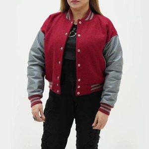Chaqueta Universitaria de Moda para Mujer, Chaqueta de Cuero y Lana Personalizada, Fabricación al por Mayor, Servicio de Muestras OEM ODM - Product Image 3