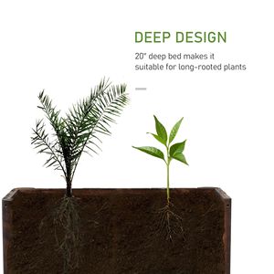 48\" X 20\" X 18\" Lightweight Raised Garden Bed Wooden Planter with Drainage <b>Gaps</b> Natural Peat Planter Box - Product Image 4