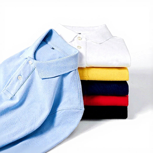 Men Long Sleeve <b>Polo</b> <b>Shirt</b> Solid Light <b>Blue</b> Cotton Jersey Casual Wear Breathable Knitted Fabric Regular Fit - Product Image 3