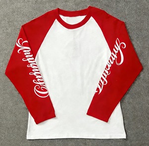 Camiseta de Manga Larga Raglán de Béisbol para Hombre, Estilo Urbano Estadounidense, con Mangas en Contraste, Talla Grande, 100% Algodón Pesado - Product Image 2