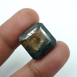 HAYAAT GEMS - Gema de Zafiro Azul Natural Cuadrada Facetada - 57 ct, Piedra de Fuego Dorada Tratada con Calor para Joyería - Product Image 1