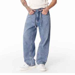 Pantalon en jean droit vintage pour homme, léger, respirant, à séchage rapide, écologique, en polyester et coton, de style urbain international - Product Image 6