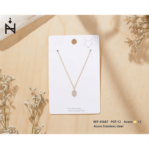 Collana con ciondolo in cristallo esagonale Zt Studio, gioielli minimalisti in acciaio inossidabile placcato oro per le donne da indossare tutti i giorni - Product Image 2