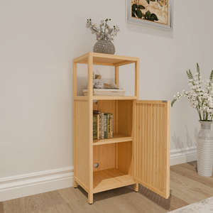 Armadietto a Singola Porta da 41 Pollici con Grande Capacità e Un Ripiano, Multiuso per Bagno e Altri Ambienti - Product Image 3