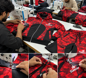 ชุดเสื้อฮู้ดลายพรางและกางเกงขาสั้นสำหรับผู้ชาย ชุดวอร์มลายพรางสีแดงแบบกำหนดเอง ชุดจ็อกเกอร์ ชุดกีฬาขายส่ง - Product Image 5